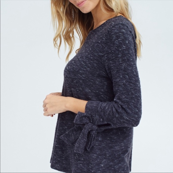 LAST 1!! 🎉HP🎉PAPERMOON Ribbon-Tied Sleeve Top - Picture 3 of 4